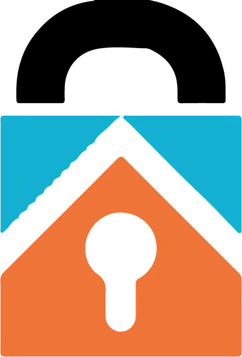 Logo Serrurier Pas Cher, cadenas turquoise et orange, serrurier à Paris 18